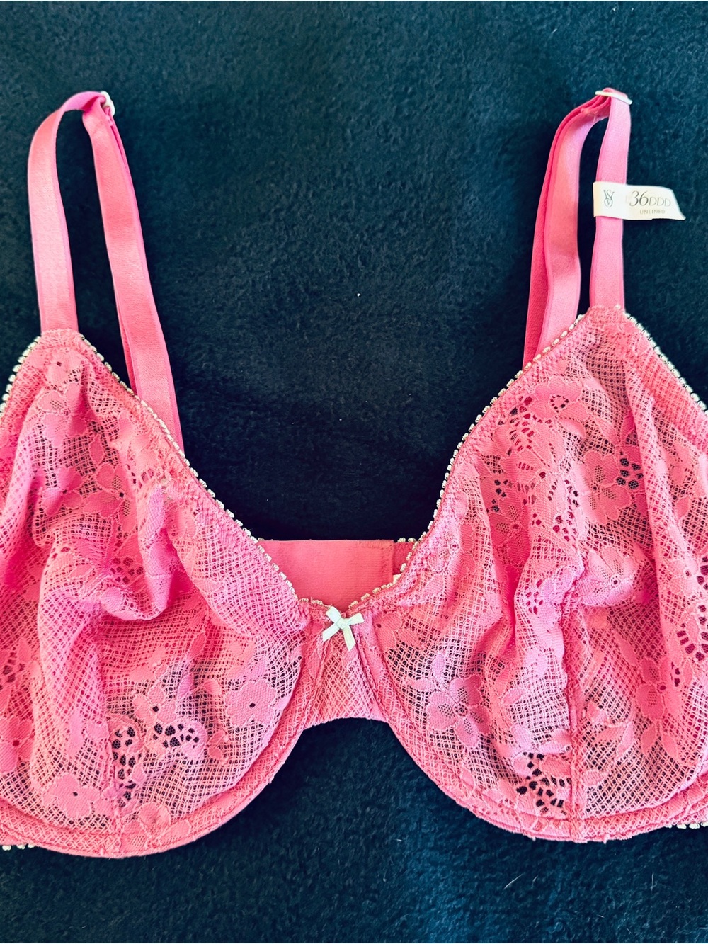 Victoria's Secret Pink Lace Tease Underwire Bra 36DDD